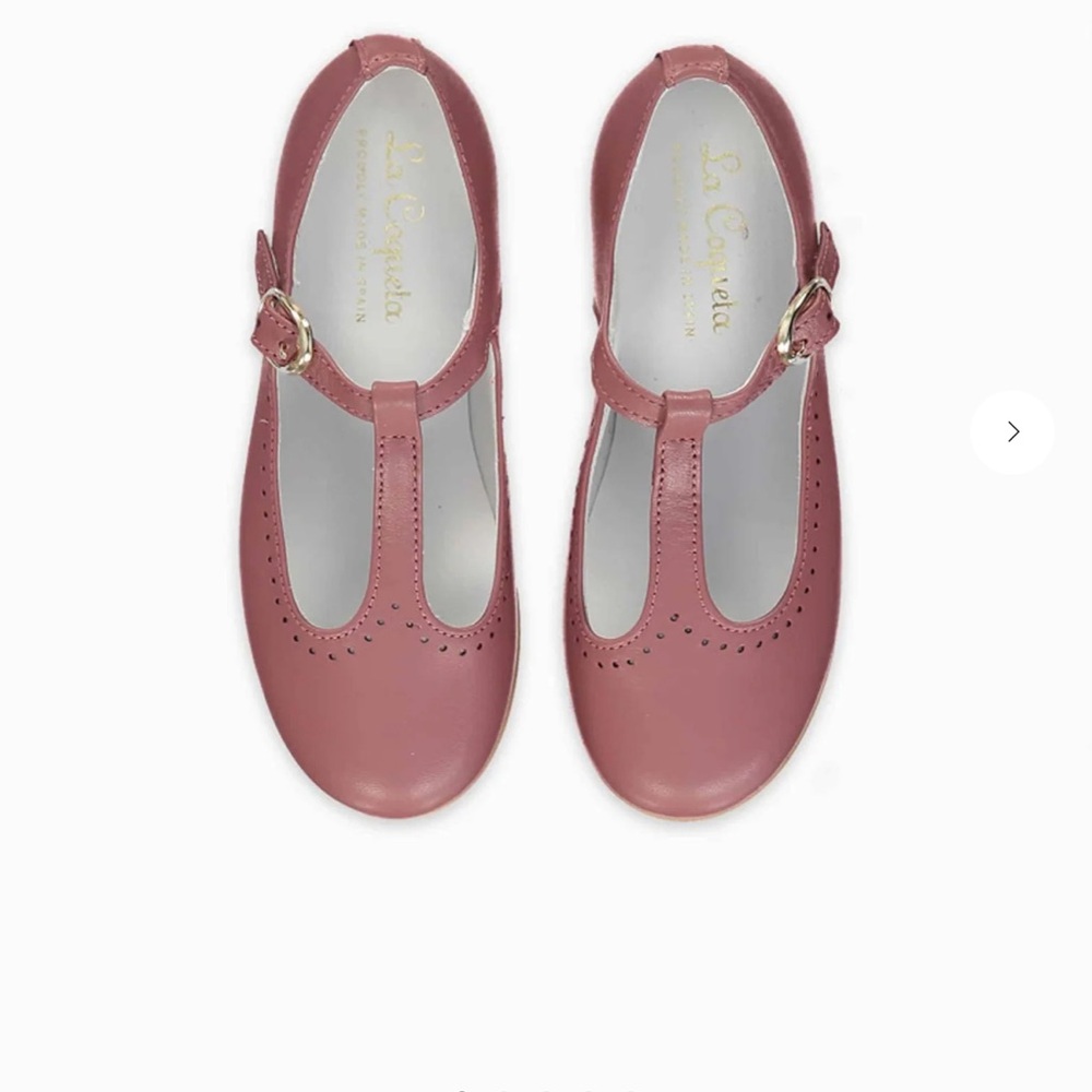 La Coqueta Pink T-Bar Dress Shoes for Kids